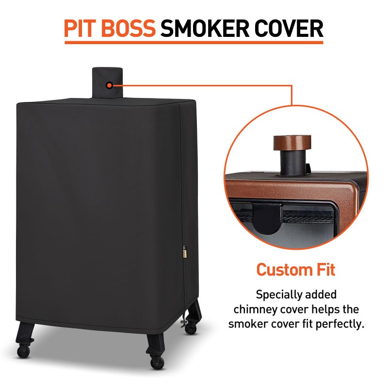 Arcedo Vertical Smoker Cover Compatible with Pit Boss Copperhead 4, 5, 7 Series, PBV4PS2, PBV4NX, Pro 4-Series, Heavy Duty Waterproof Outdoor Wood Pellet Grill Cover for PB 73550, Black - Image 3